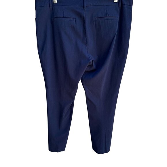 Mario Serrani Italy Womens Navy Flat Front Slash Pockets Zipper Closure Pants 16 - Picture 3 of 7